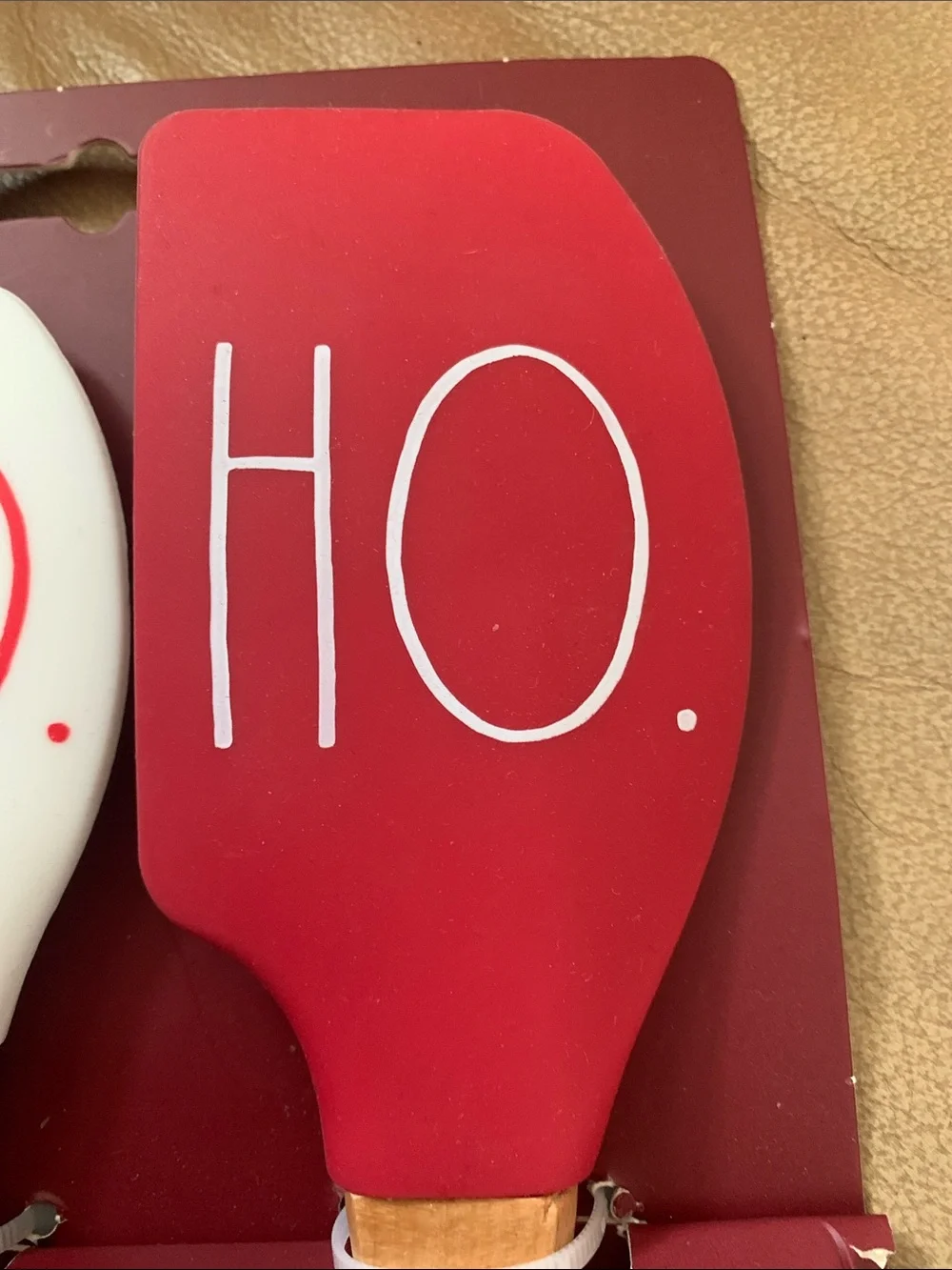 Rae Dunn Christmas  Holiday Spatulas Red & White HO HO HO 3-Piece Set NWT